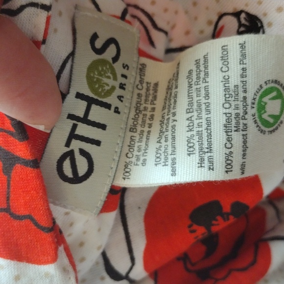 Ethos Paris Organic cotton Cap sleeve Poopy print Knit top and Infinity Scarf. - Picture 4 of 7